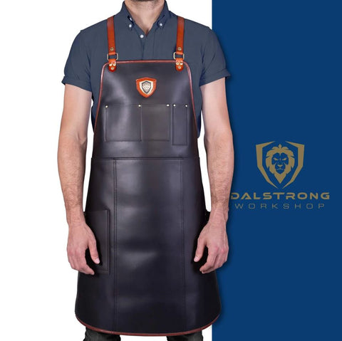 The Culinary Commander Top-Grain Leather | Professional Chef's Kitchen Apron | Dalstrong