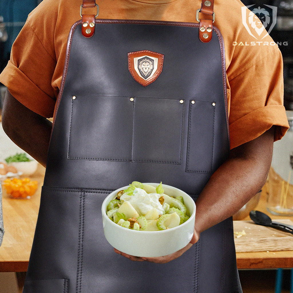 The Culinary Commander Top-Grain Leather | Professional Chef's Kitchen Apron | Dalstrong ©