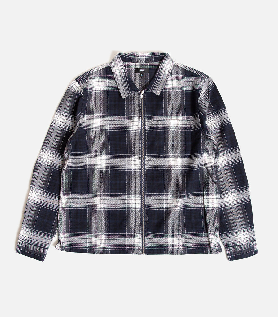 極美品】STUSSY SHADOW PLAID ZIP LS SHIRT-connectedremag.com