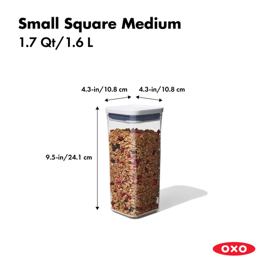 OXO Good Grips 0.4 Qt. Clear Square SAN Plastic Food Storage