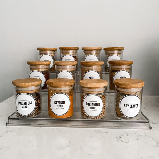 200ml Acacia Screw Top Spice Jars - The Pretty Store