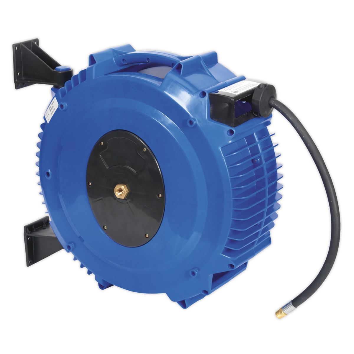 Sealey Heavy-Duty Retractable Water Hose Reel 15m Ø13mm ID Rubber