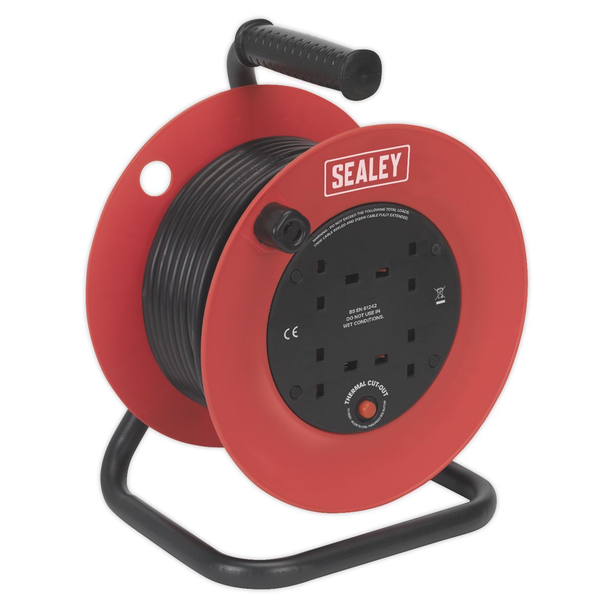 Sealey Cable Reel System Retractable 25m 1 x 230V Socket