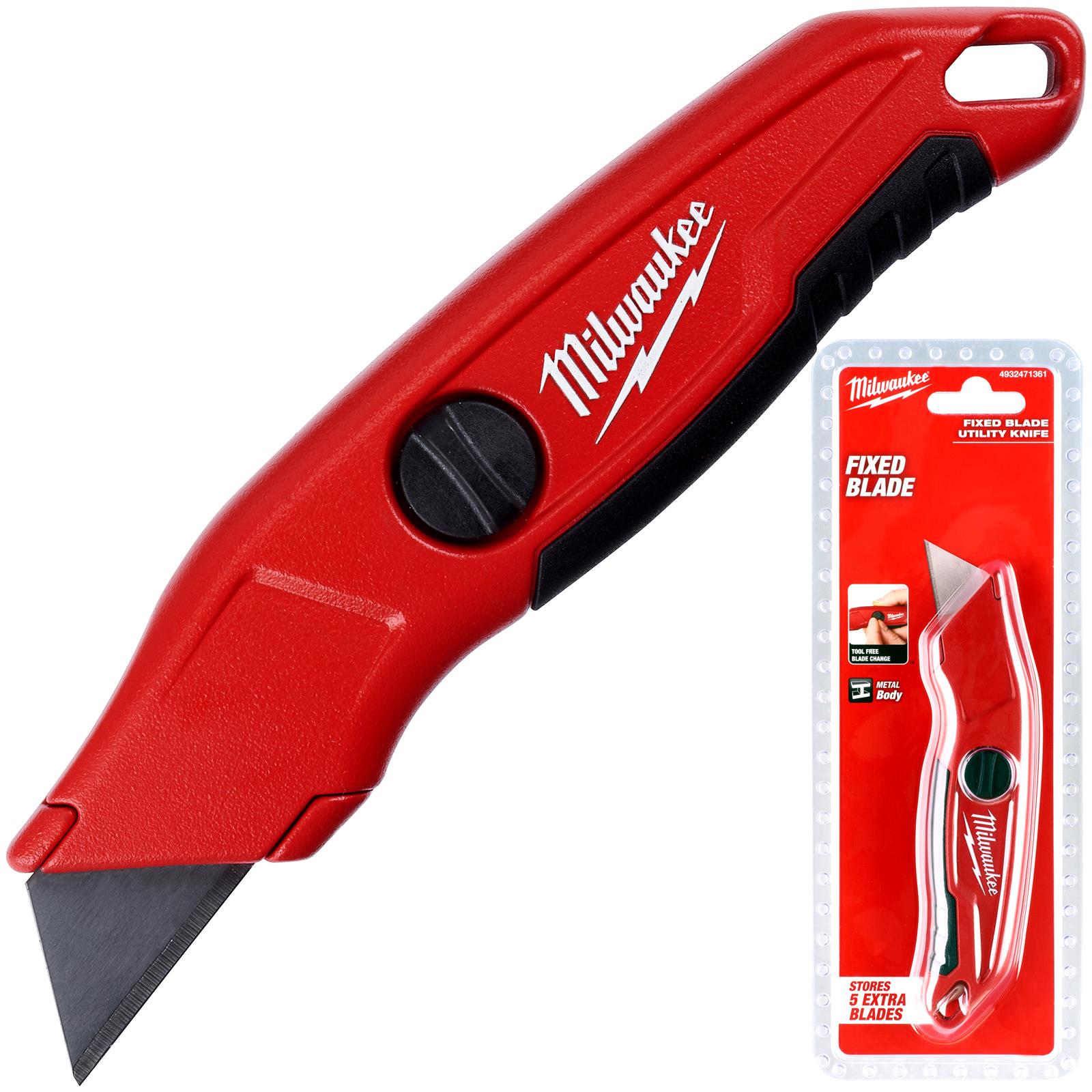 Cuchillo HARDLINE de hoja fija y afilado MILWAUKEE