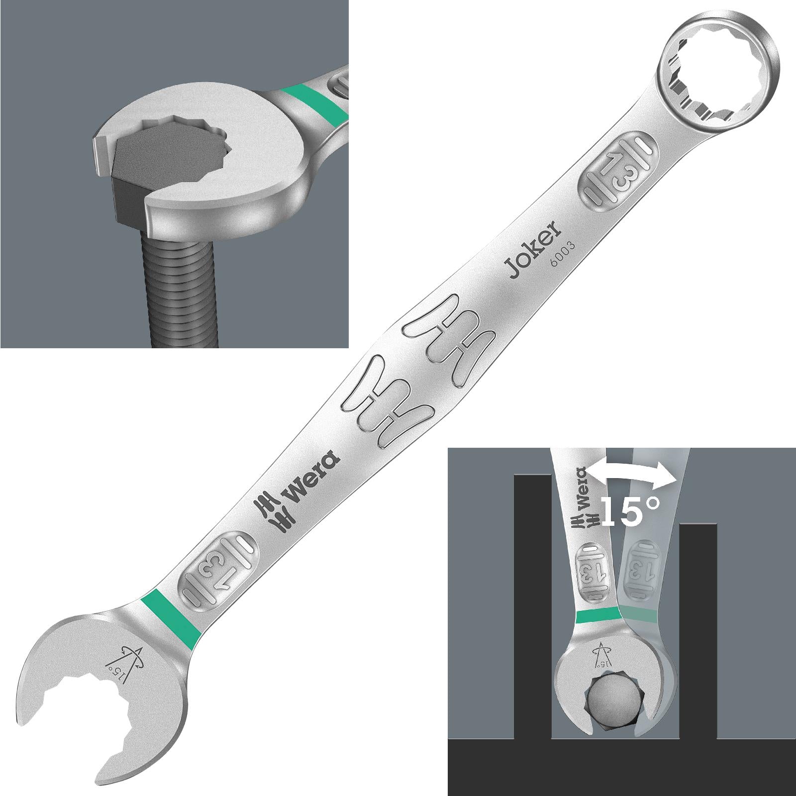 Wera Tools 05073273001 Ratchet, 6000 Joker, Combination Wrenches