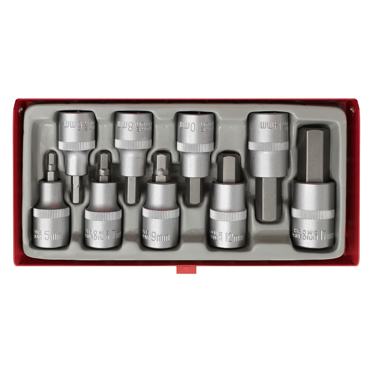 Sealey 9pc Hex Key Socket Bit Set 3/8 Sq