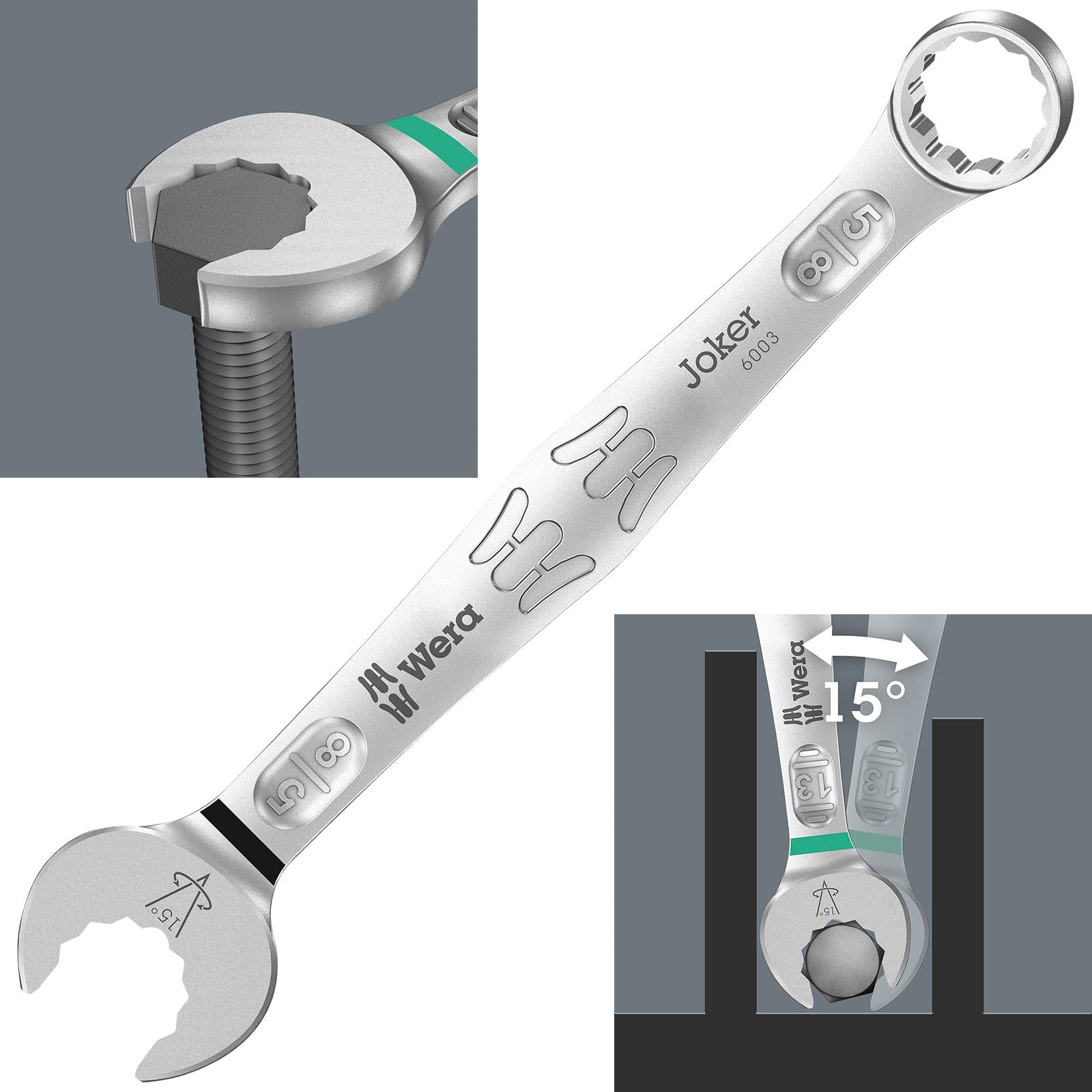 Wera Joker Adjustable Self-setting spanner wrench 6004-S. This thing is  pretty cool and effective. 