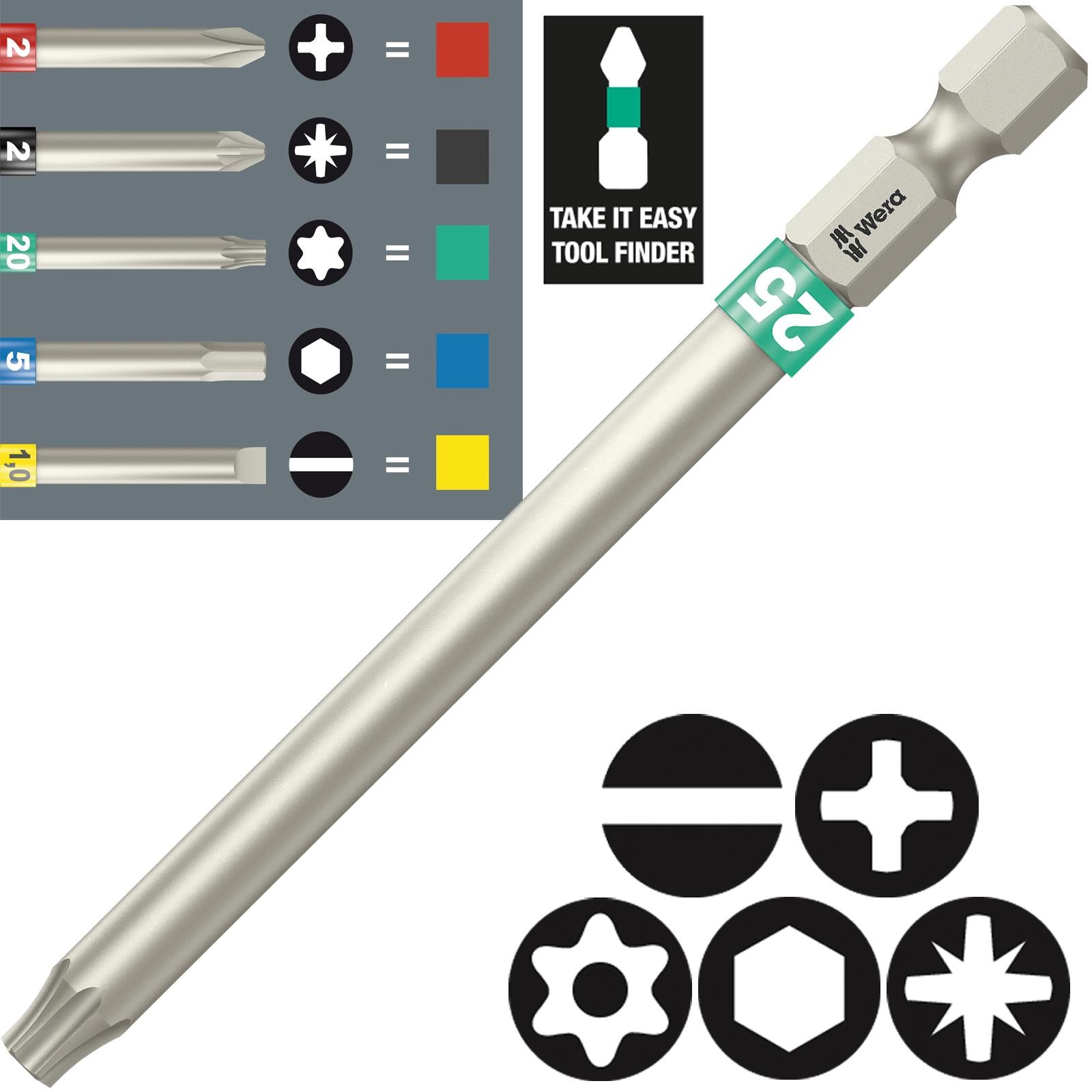 Latex Werkzeug 75210 5,1 cm SQ # 2 Torsion Impact Bit Clip (10 Pack)  Professionelle Schraubendreher Bit – recyclebar, : : DIY & Tools