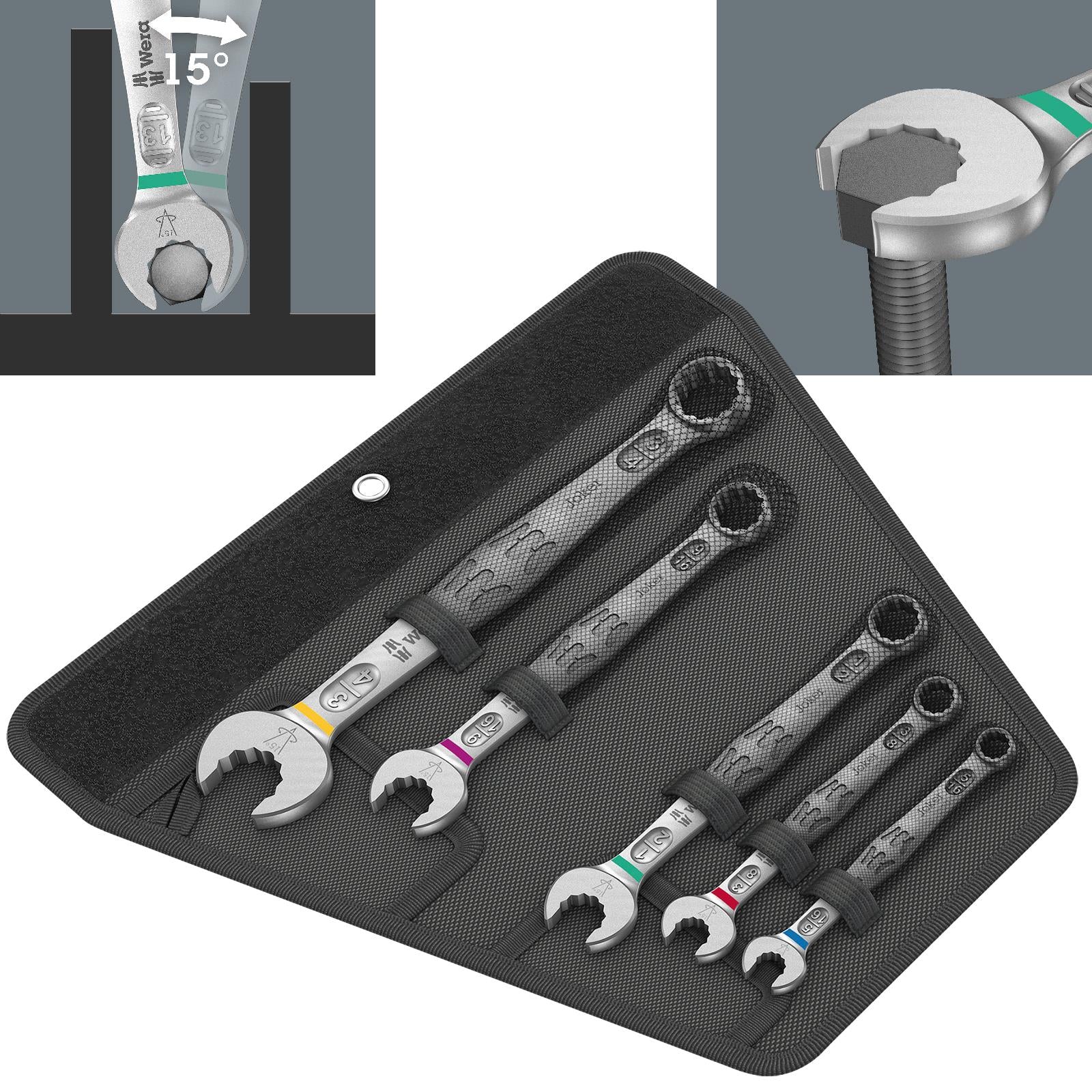 Ratcheting combination wrench set Wera Joker Set 11tlg…