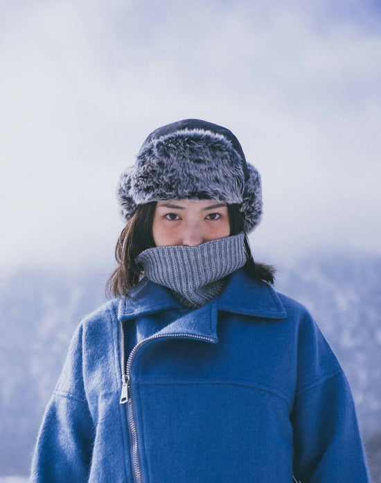 A woman in the snow