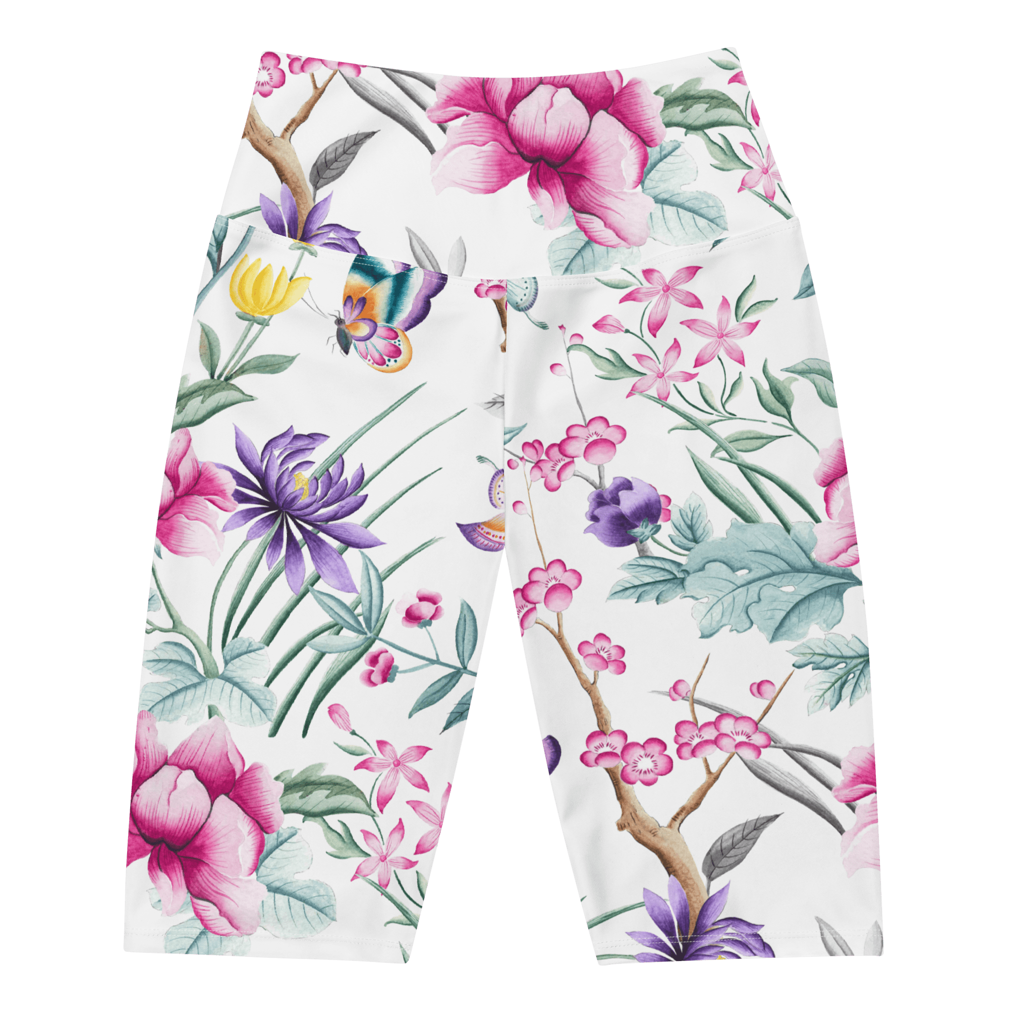 FYD Bike Shorts with pockets in white chinoiserie