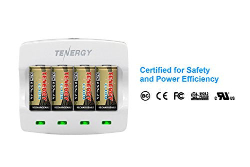 Combo: (Works with Arlo) Tenergy 3.7V RCR123A Li-ion Battery Charger ...