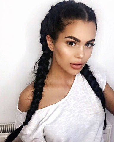 French braided pigtails are among the easiest hairstyles for women with thin hair
