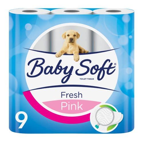 Baby Soft Pink Toilet Tissue 9 Rolls - Med365