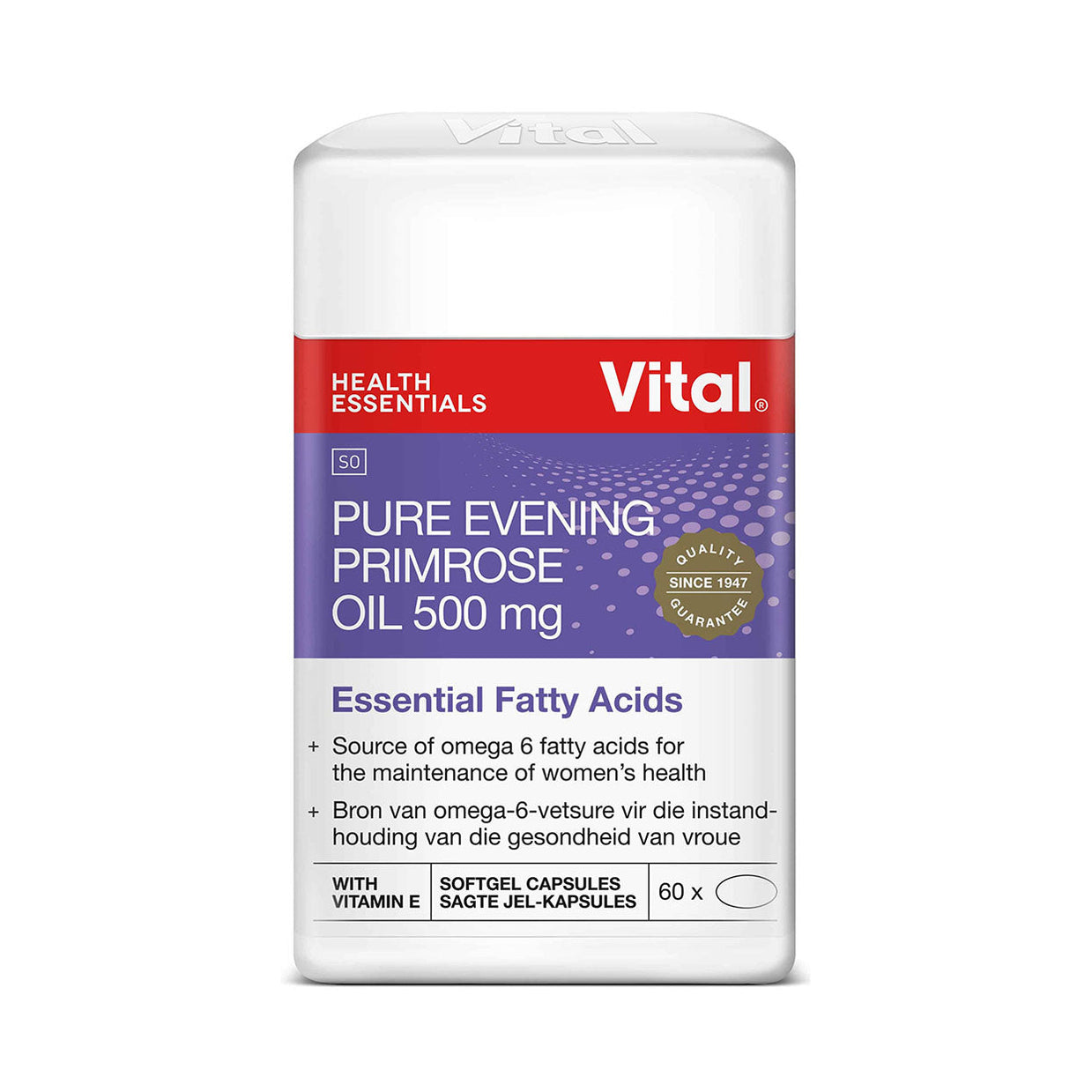 Vital Pure Evening Primrose Oil 500mg 60 Capsules Med365