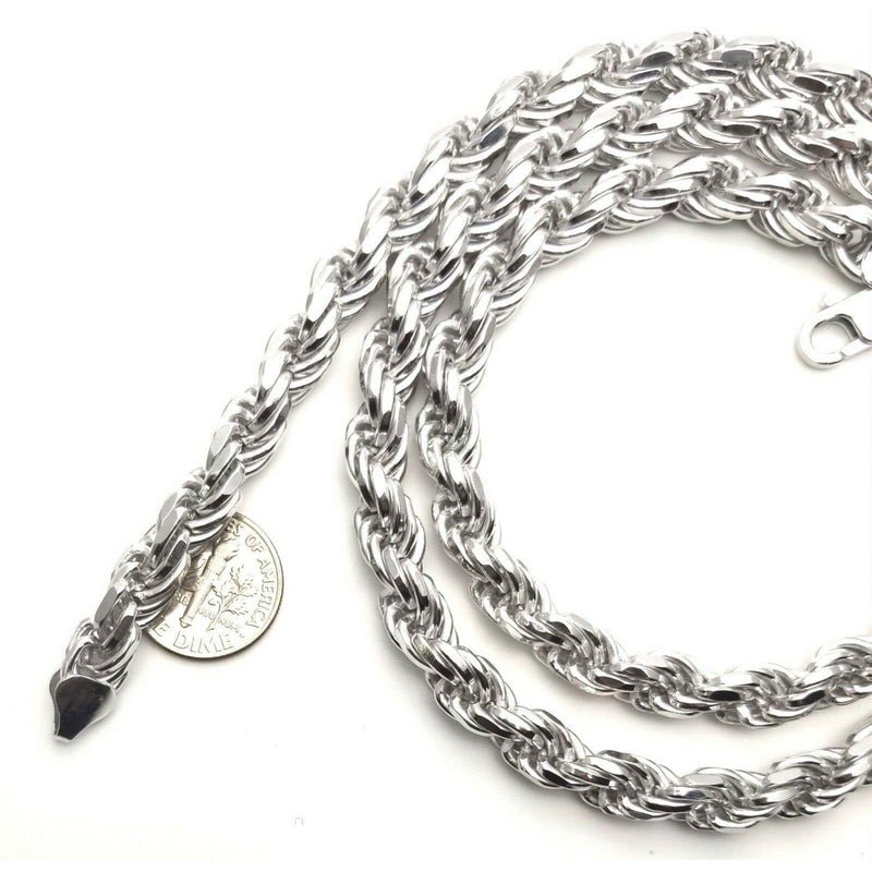 925 Sterling Silver 7mm Rope Chain Necklace Jawa Jewelers 1027