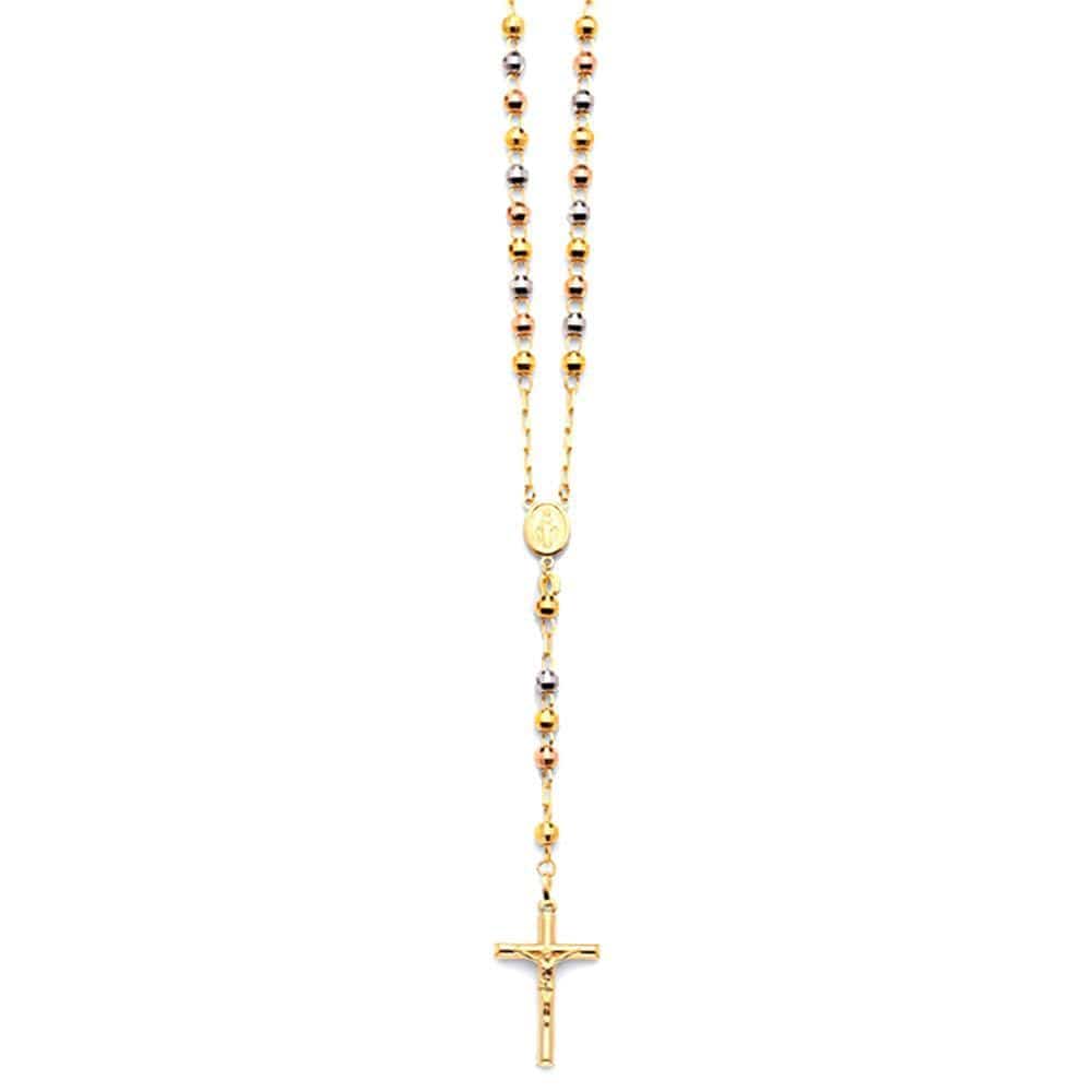 Zales Previously Owned - Ladies' Beaded Rosary Necklace in 10K Gold - 18