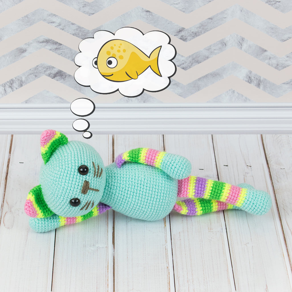 Stripy cat  amigurumi pattern  printable PDF Amigurumi 