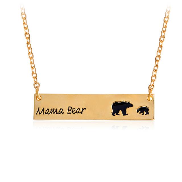 mama bear and cubs necklace