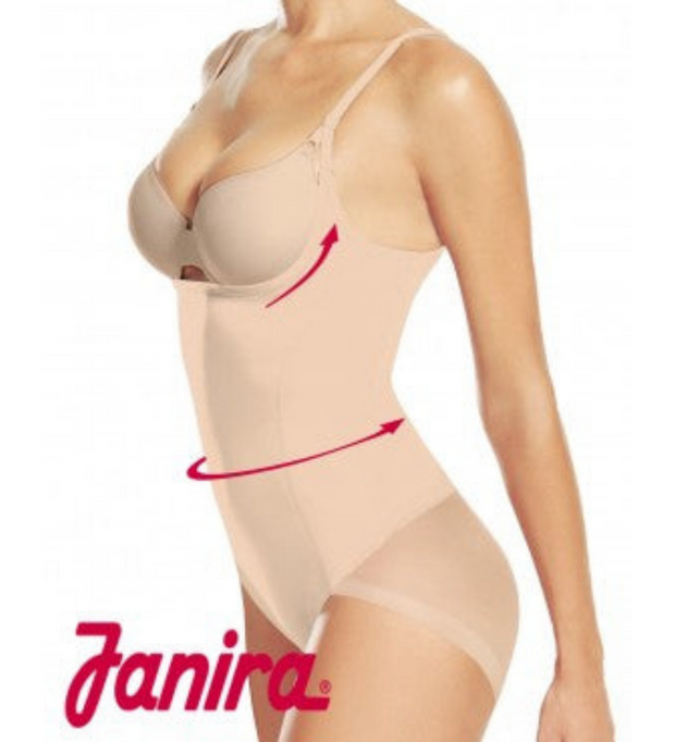  Janira Slender Silhouette Open Bust Shaping Slip (31401) L/Dune  : Clothing, Shoes & Jewelry