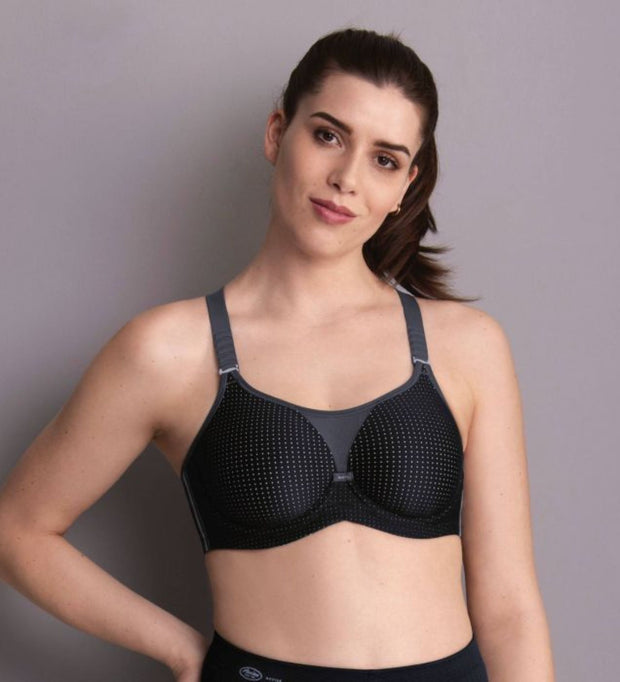 Panache Non-Wire Sports Bra (7341),30E,Black/Latte