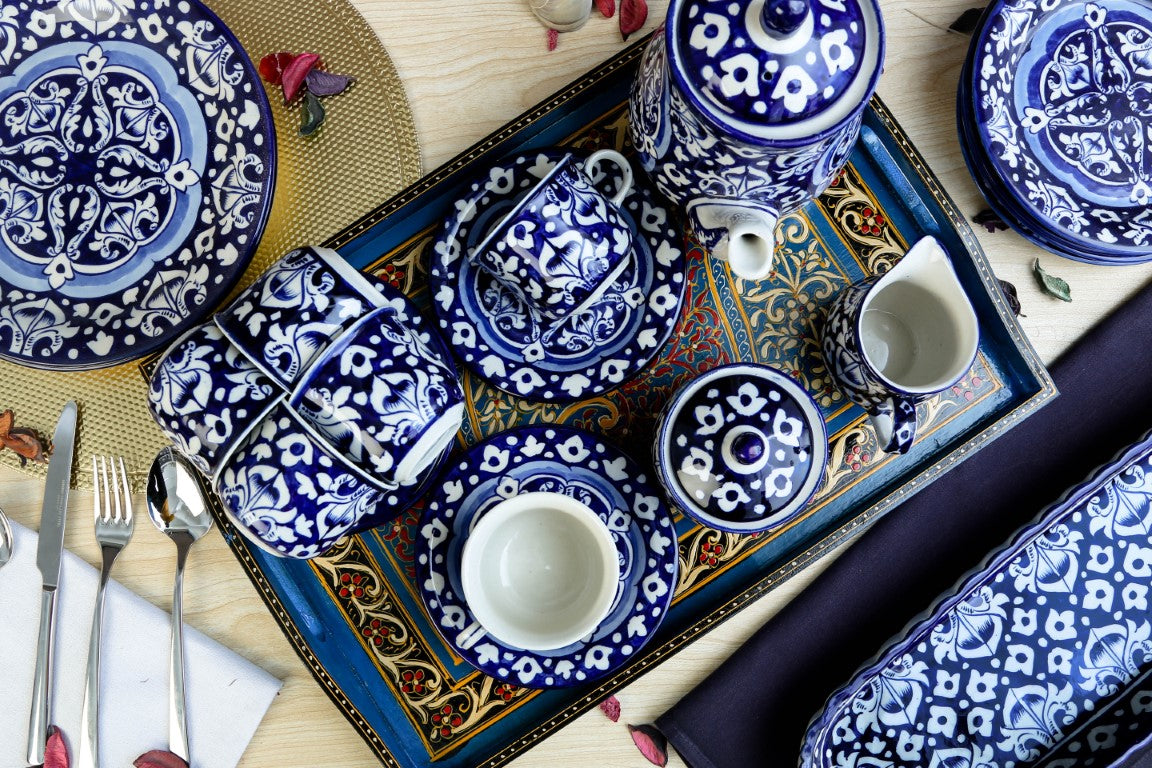 Blue Pottery Tea Sets