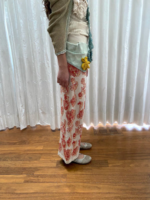 PurpleCreamFlower Jacquard Scar Trousers | dienhoa360.com