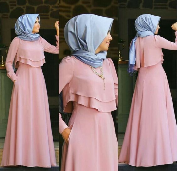 Model Baju Gamis Polos Terbaru 2019 Wanita Berhijab