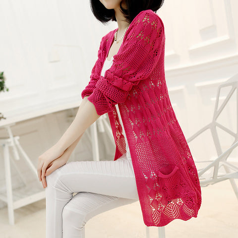 Baju Lengan Panjang Sweater Wanita Cantik Knitted Cardigan 