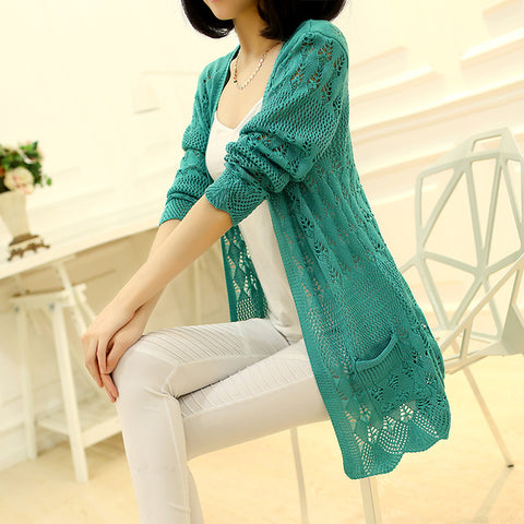 Baju Lengan Panjang Sweater Wanita Cantik Knitted Cardigan 