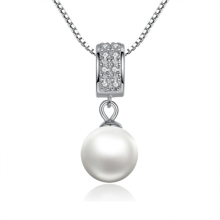  Kalung Perak Wanita  Sterling Silver Simulated Pearl 