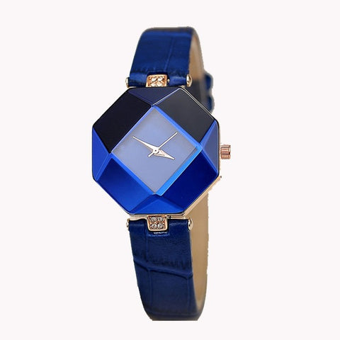 Perhiasan Jam Wanita Black Geometry Quartz Wrist Watches - Cantik Menawan