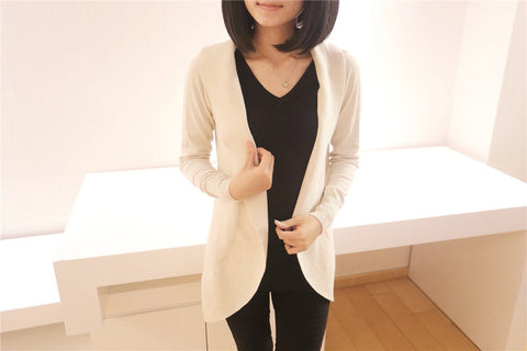  Sweater Rajut Cardigan Wanita Long Sleeve Shawl Knitwear 