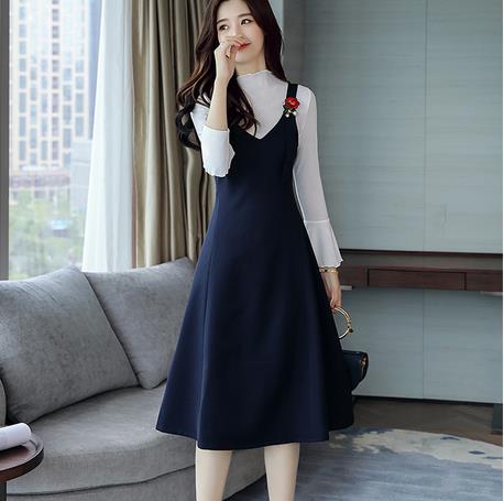 Dress Wanita Model Style Korea Style Lengan Panjang 