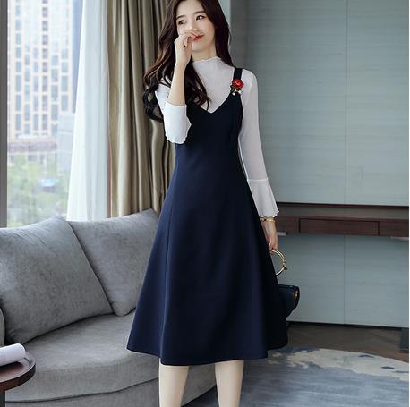  Dress  Wanita  Model Style Korea Style Lengan Panjang  