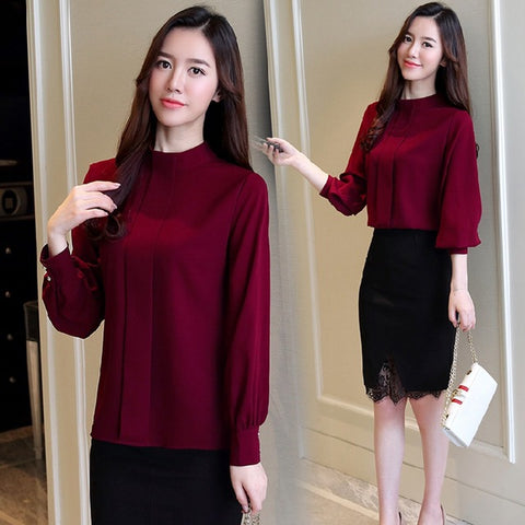  Baju  Kerja Wanita Blouse  Cantik Chiffon  Casual Long 