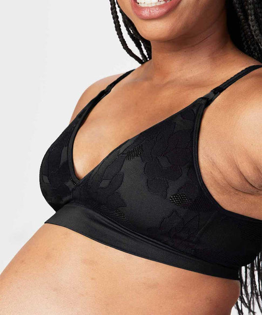 Cake Freckles Recycled Busty Nursing Bra (E-FF) – Black – Maternal