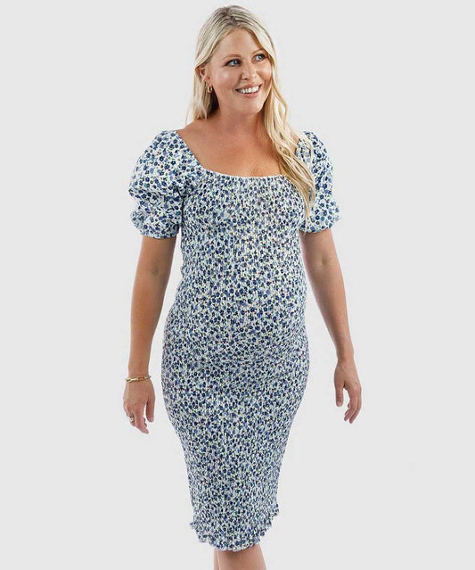 Ripe Maternity Selma Shirred Dress Multi, Postnatal