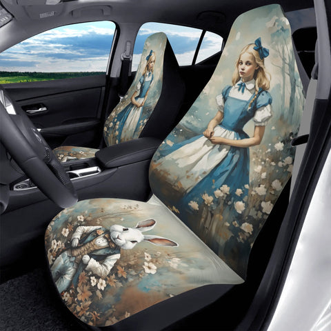 Alice in Wonderland Dark and Whimsical Front Car Seat Covers