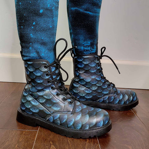 Blue Mermaid Scale Boots