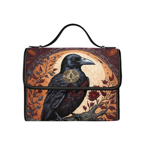 orange raven crow cross body bag purse