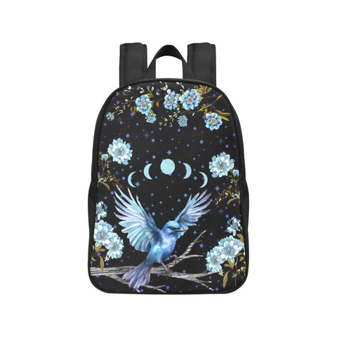 Blue Bird and Moon Phases Cottagecore Back Pack