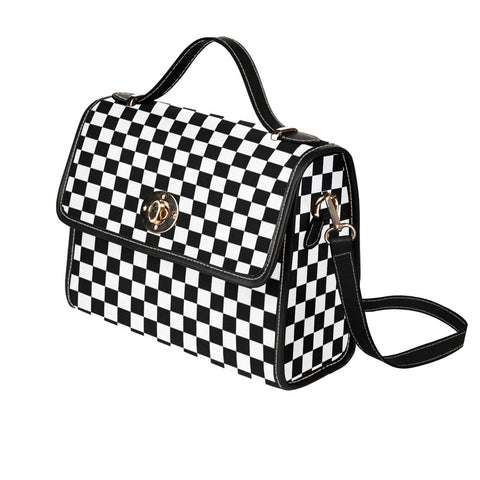 Black White Checkered Purse, Crossbody Bag, Shoulder Bag