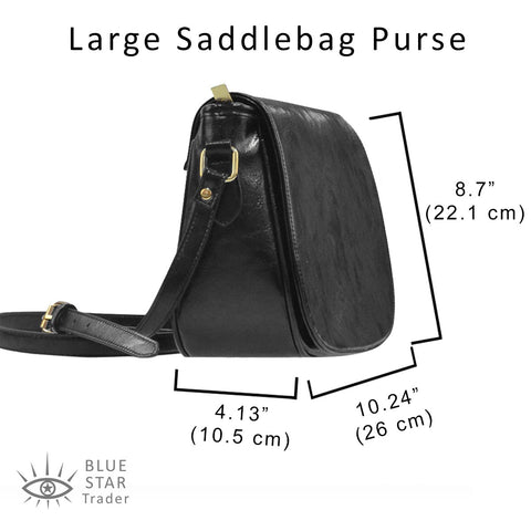 Large saddlebag purse size chart