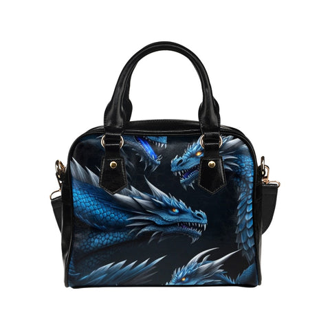 Blue fire dragons purse handbag shoulder bag