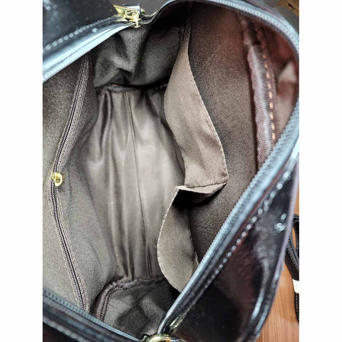 Satchel purse, bowler bag inside pockets