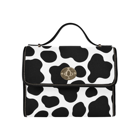 cow print purse, handbag, cross body bag