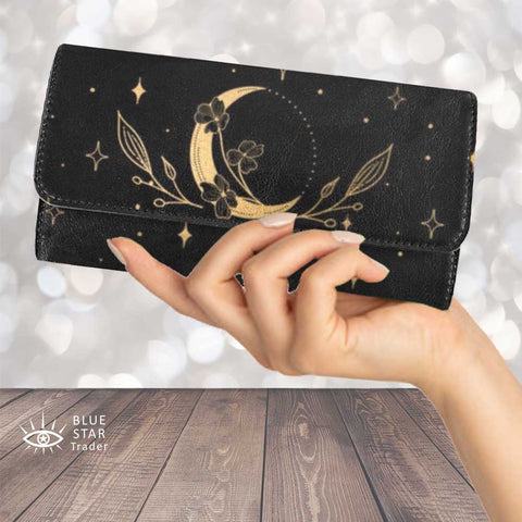 witchy moon trifold wallet