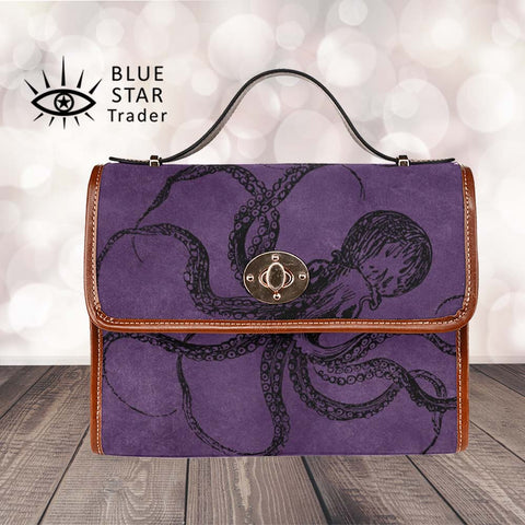 Purple Goth Purse, Octopus handbag, shoulder bag