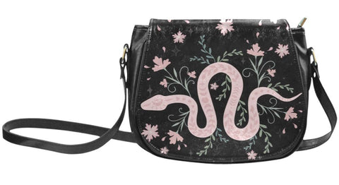 pink snake witchy saddle bag purse